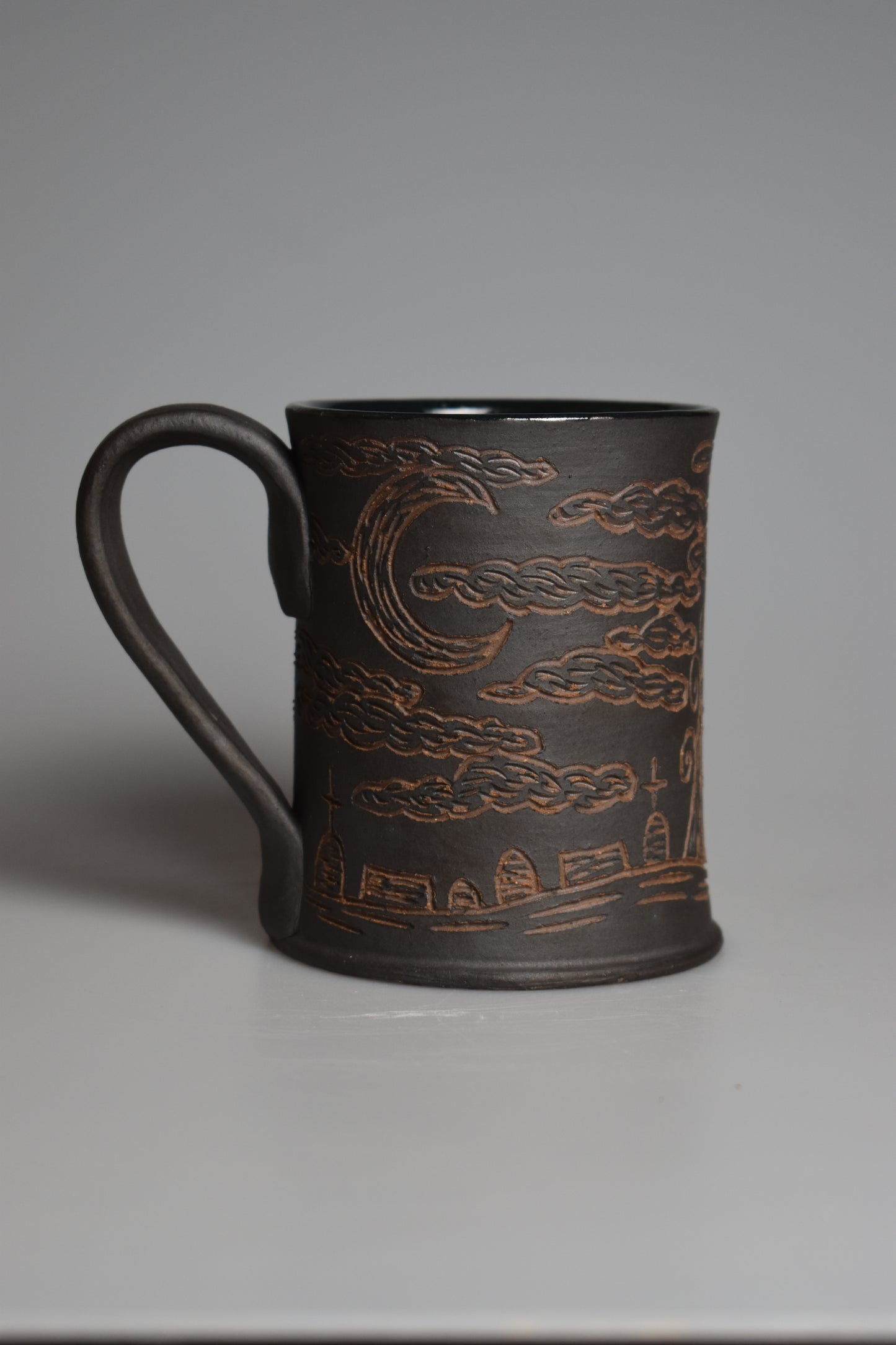 Wild Clay Bat Mug 10-14oz - Matte Black
