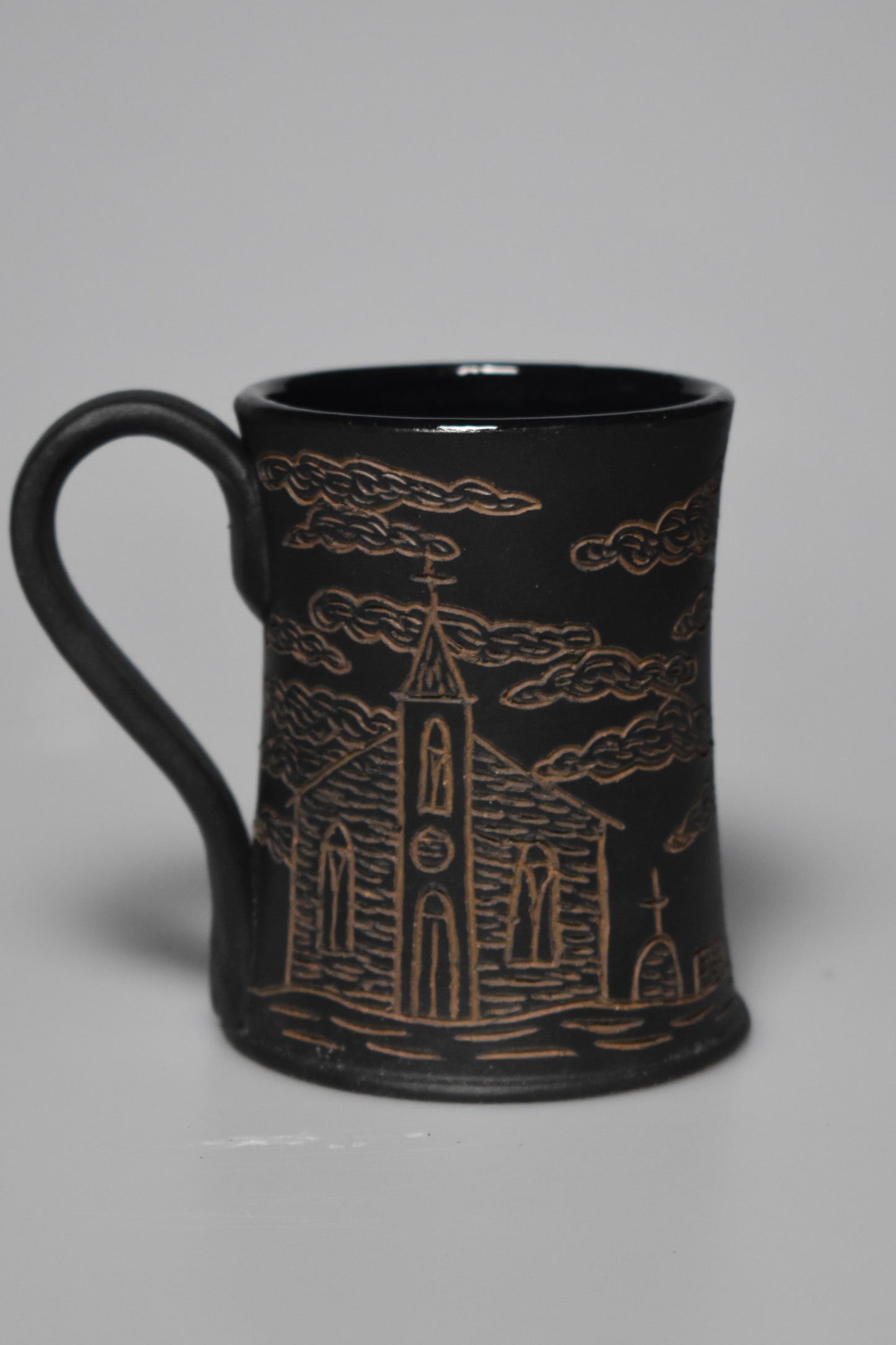 Wild Clay Bat Mug (Design 2) 10-14oz - Matte Black