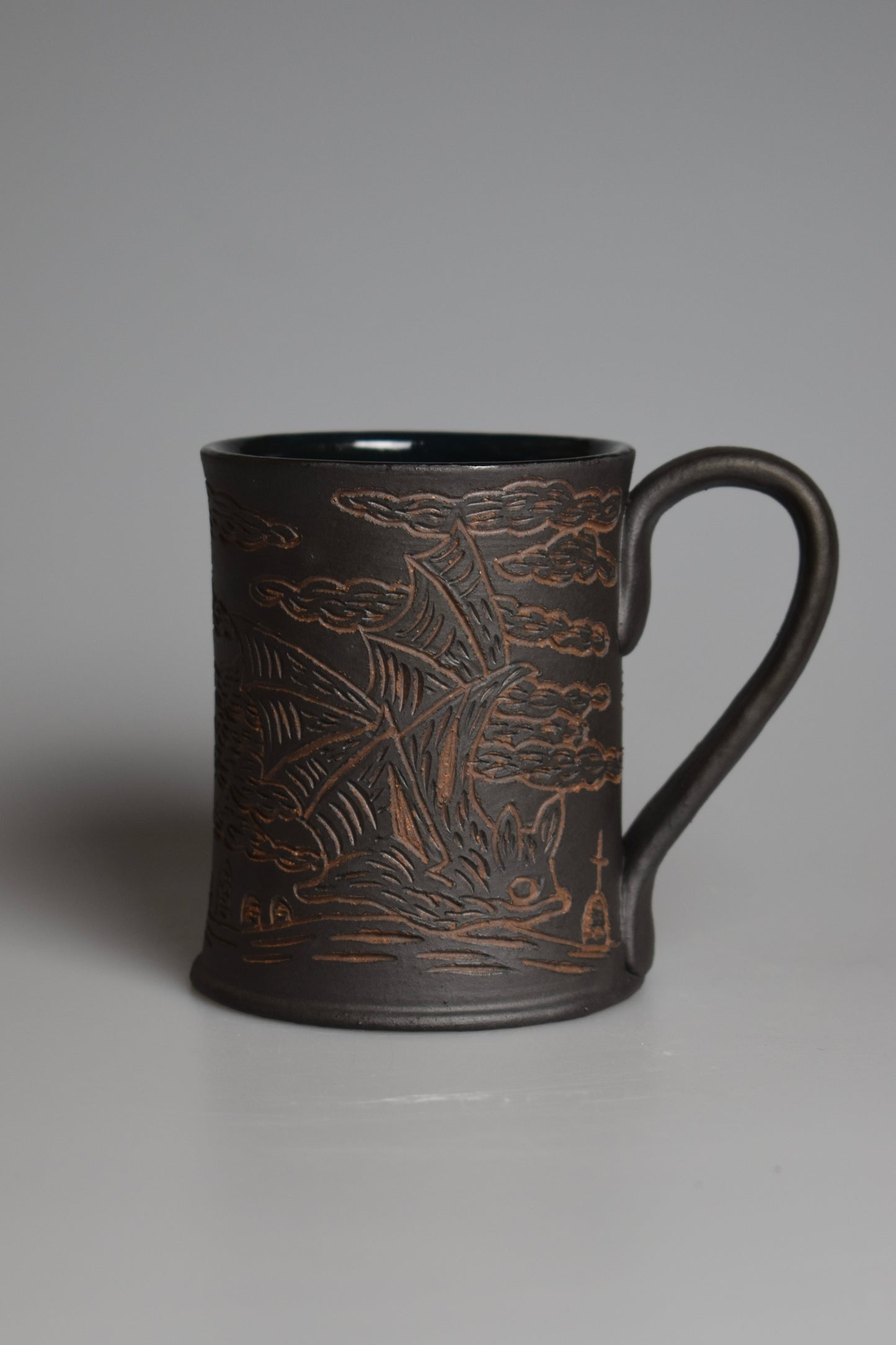 Wild Clay Bat Mug 10-14oz - Matte Black