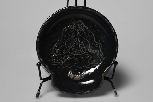 Wild Clay Three Hare Spoonrest